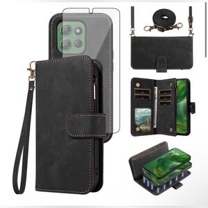 Motorola Moto G Stylus 5G 2025 Black Wallet Crossbody Phone Case